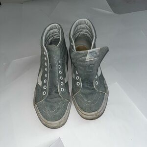 Vans White and Denim High-Top Sneakers